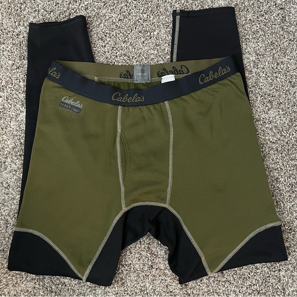 Cabela's Other - Cabela's E.C.W.C.S. Black and Green Thermal Base Layer Pant Size Large